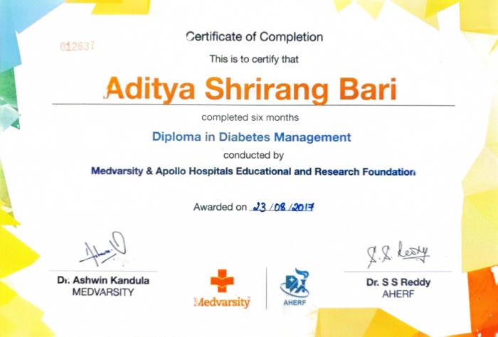 DIPLOMA IN DIABETES CERTIFICATE